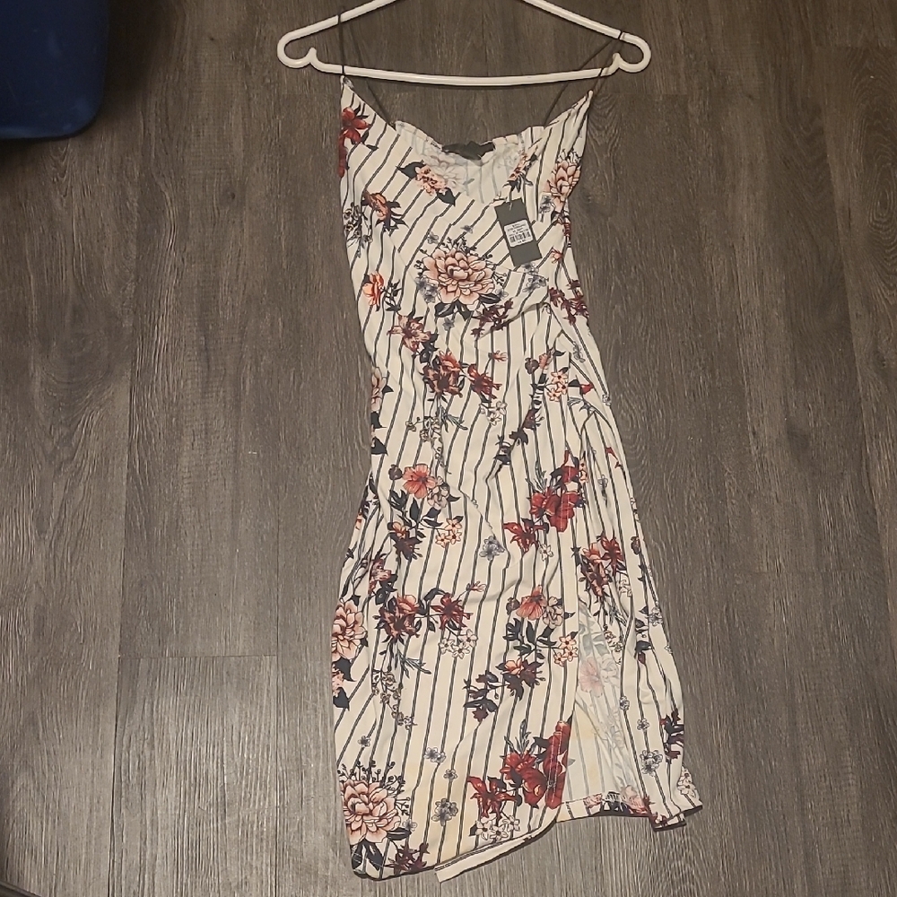 Streetwear Society Red and White Asymmetrical Sundress